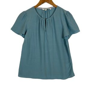 Boden Women's Blue Lightweight Phoebe Heritage Short Sleeve Blouse 6R